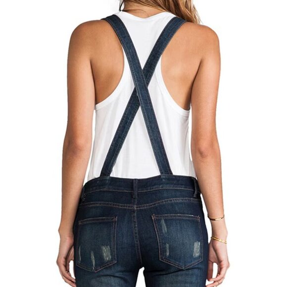 Free People Cross Strap Denim Overalls 26 - Picture 5 of 15